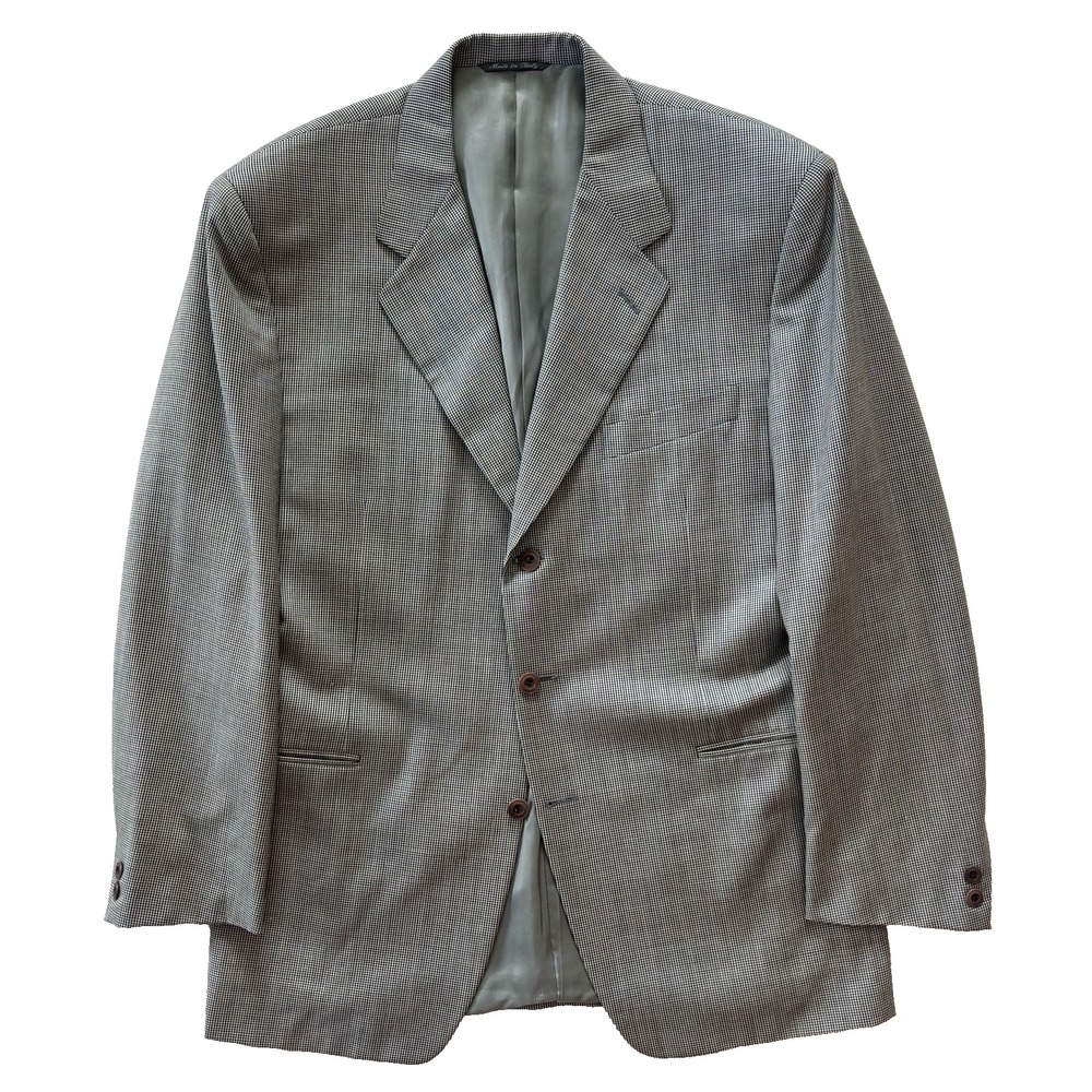 black white houndstooth Canali‎ Proposta blazer jacket sport suit coat 52 42R